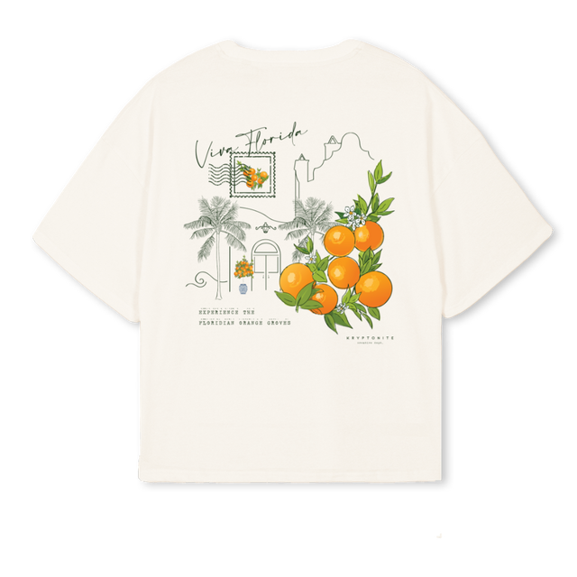 KCD VIVAFL Vintage White Oversized Boxy Tee.