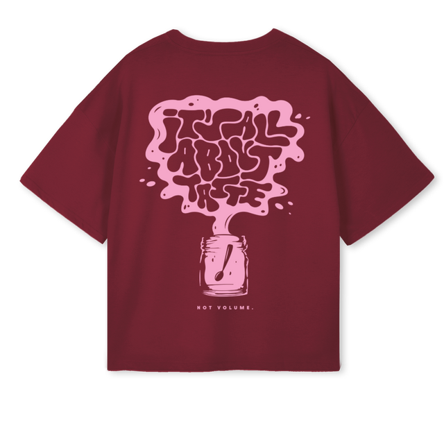 MARMELLATALAB  Burgundy Oversized Boxy Tee.