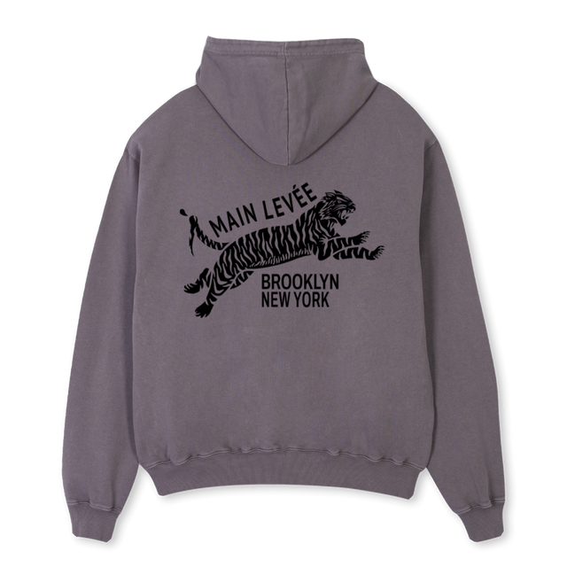 BROOKLYNOSHOODIE Pigment Grey Oversized Hoodie.