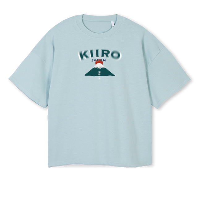 KTKBLUEFUJI Cold Blue Oversized Boxy Tee.