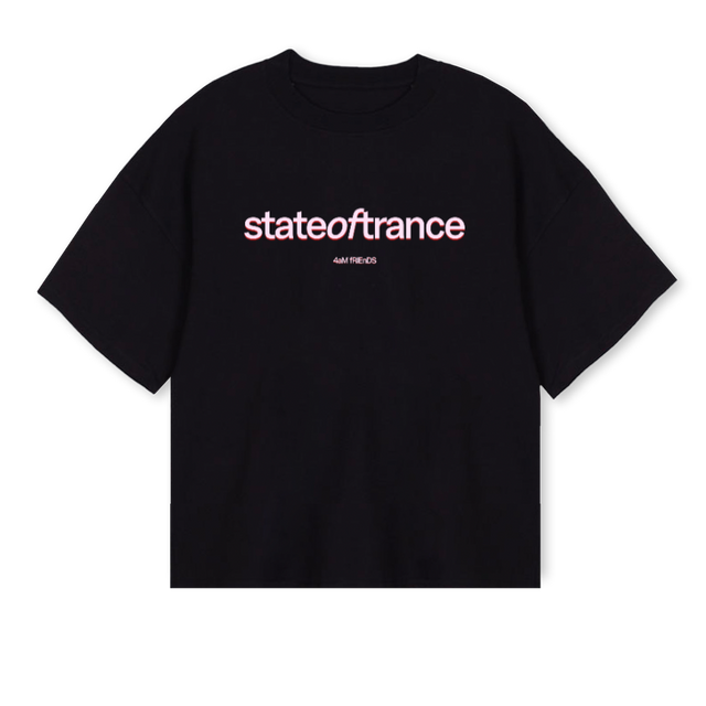 STATEOFTRANCE Black Oversized Boxy Tee.