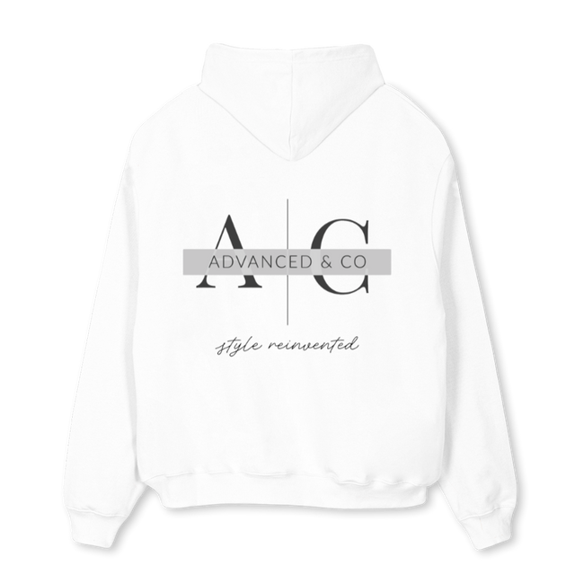ADVANCEDHOODIE White Oversized Hoodie.