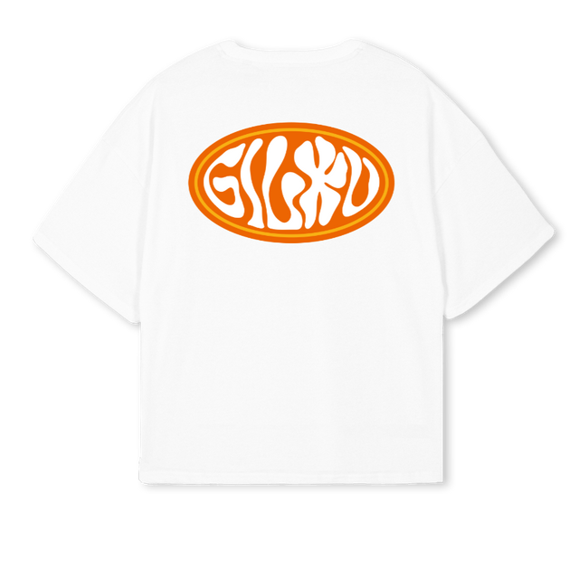 NEWORANGE  White Oversized Boxy Tee.
