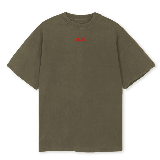 OJEOLIVE Vintage Olive Oversized Tee.