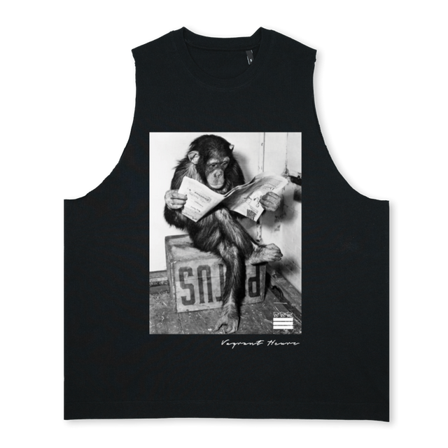 ONMONKEYSUMMERTWOSIX Deep Black Oversized Vest.