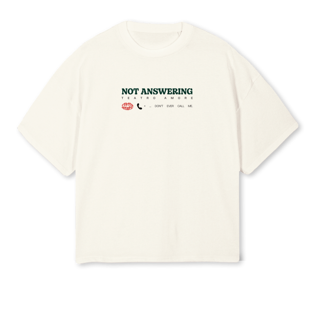 TEATRO AMORE  Cream Oversized Boxy Tee.