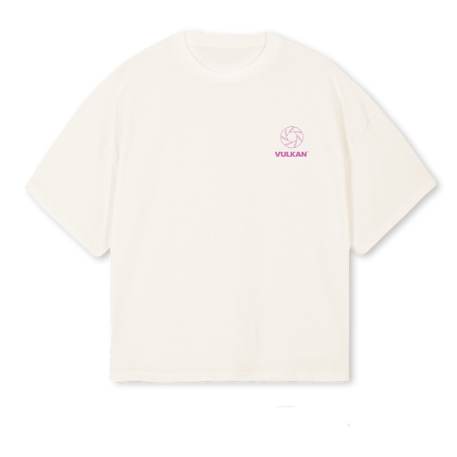 VULKANICONVINTAGEWHI Vintage White Oversized Boxy Tee.