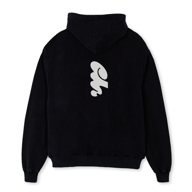 SECONDSAMPLEELU Black Oversized Hoodie.