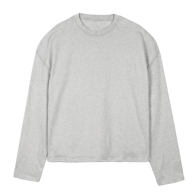MANINTHEARENAQUOTELS Light Grey Marl Oversized Boxy LS Tee.