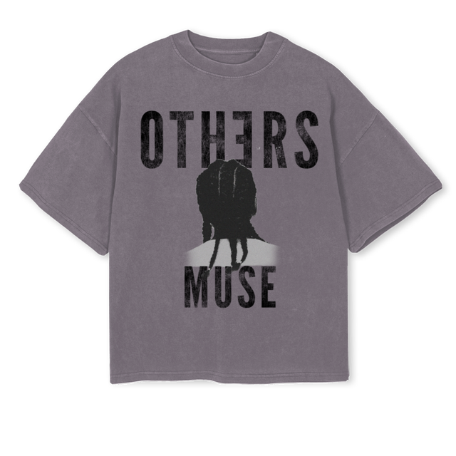 BRAIDSTWO Pigment Grey Oversized Boxy Tee.