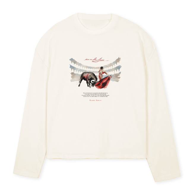 TDRLSVII Vintage White Oversized Boxy LS Tee.