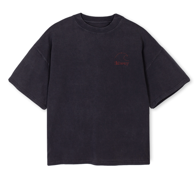 WAVE OBOXTEERED Vintage Black Oversized Boxy Tee.