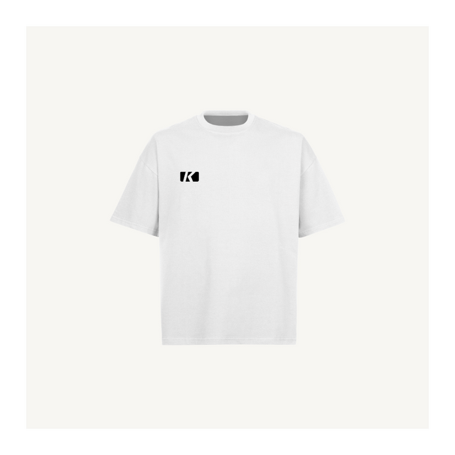 KickIcon White Oversized Boxy Tee.