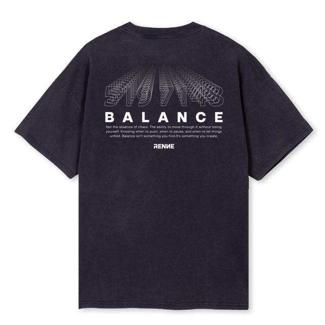 EQUILIBRIO Vintage Black Oversized Tee.