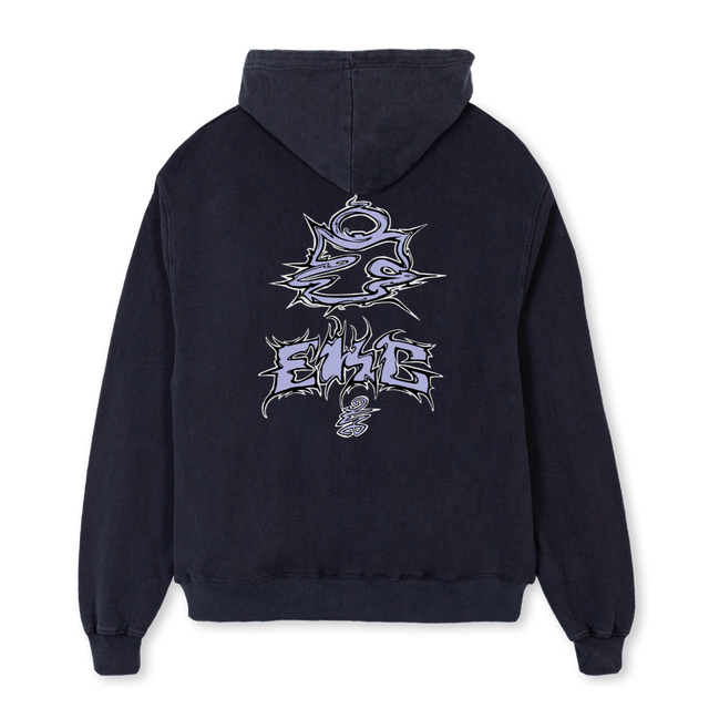 EKCXJS Vintage Black Oversized Hoodie.