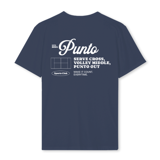 SERVECROSS Navy Blue Regular Tee.