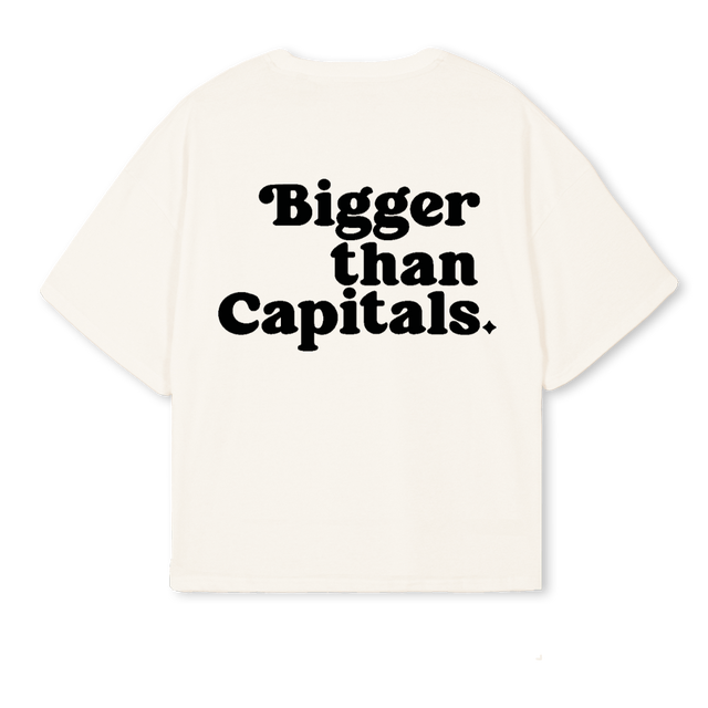 TRILLABTCTEE Vintage White Oversized Boxy Tee.