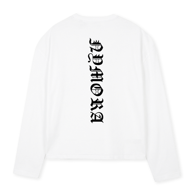 AAAAAA White Oversized Boxy LS Tee.