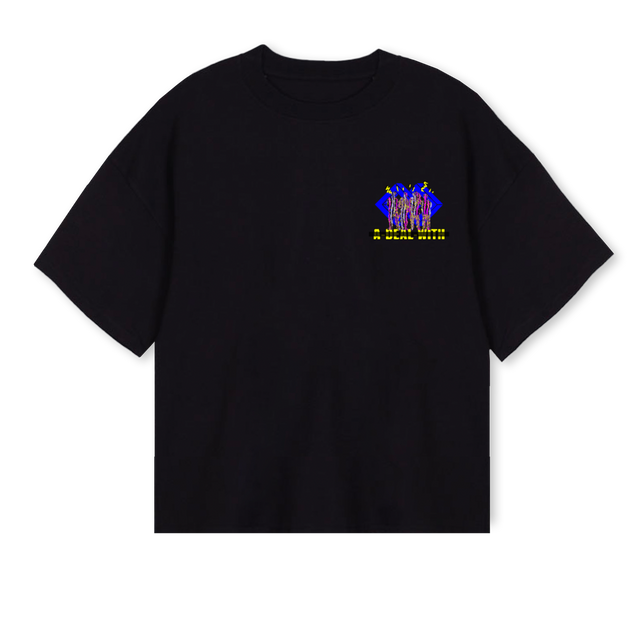 ADWLOVELYBOX Black Oversized Boxy Tee.