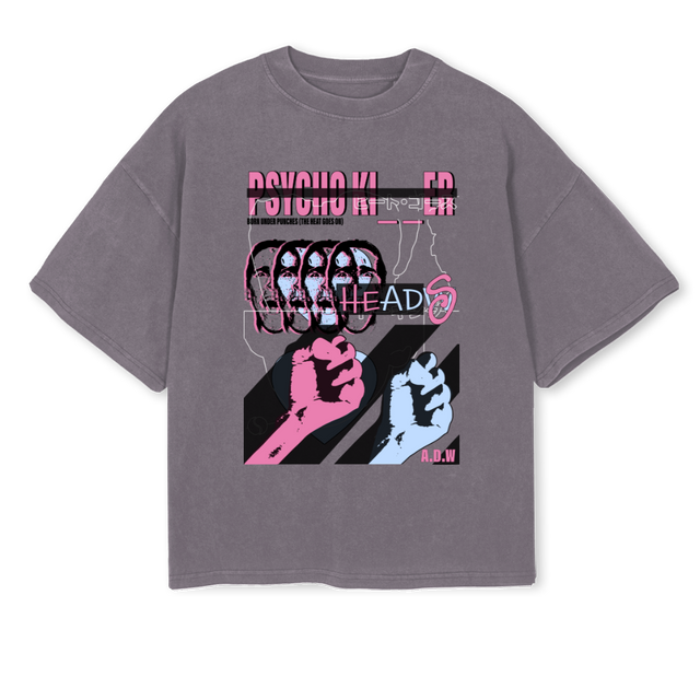 ADWPSYCHOKILLA_PG Pigment Grey Oversized Boxy Tee.