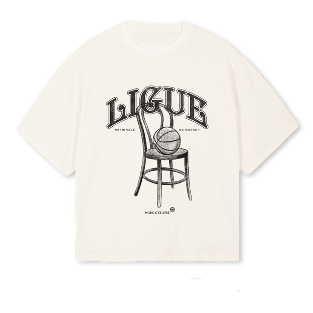 LIGUE LNB  Vintage White Oversized Boxy Tee.
