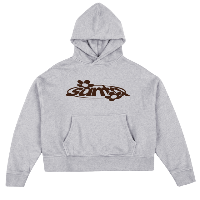 SANTAONEHOODIE_LG Light Grey Marl Oversized Boxy Hoodie.