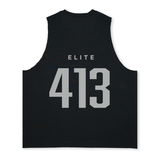 ELITE ETE Deep Black Oversized Vest.