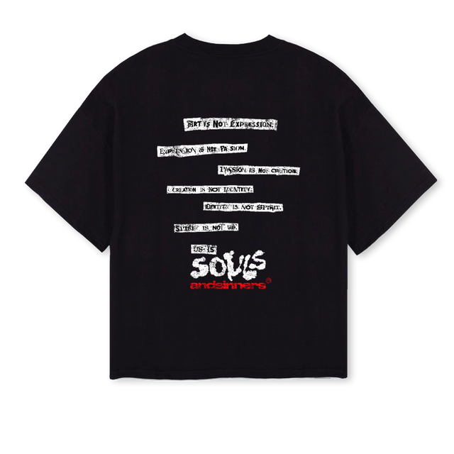 TEAMPHOTOSBOXYBLACK Black Oversized Boxy Tee.
