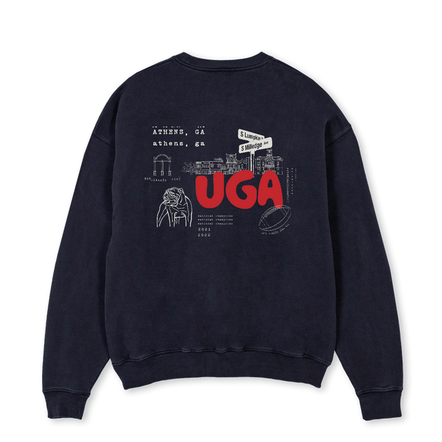 ATHENSGACREW Vintage Black Oversized Crewneck Sweater.