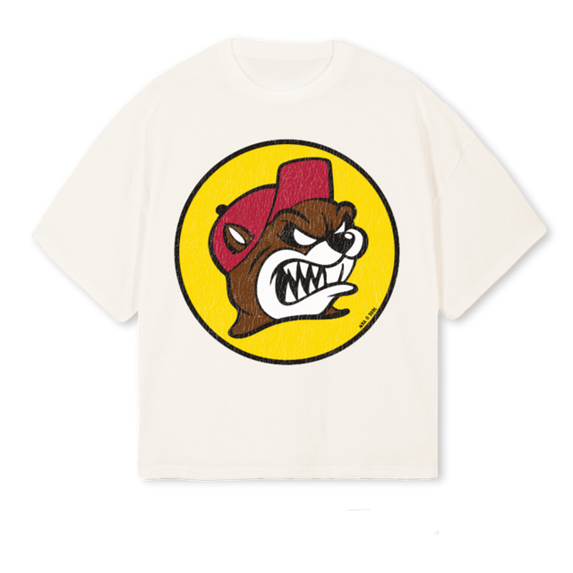 EVILBUCEE Vintage White Oversized Boxy Tee.