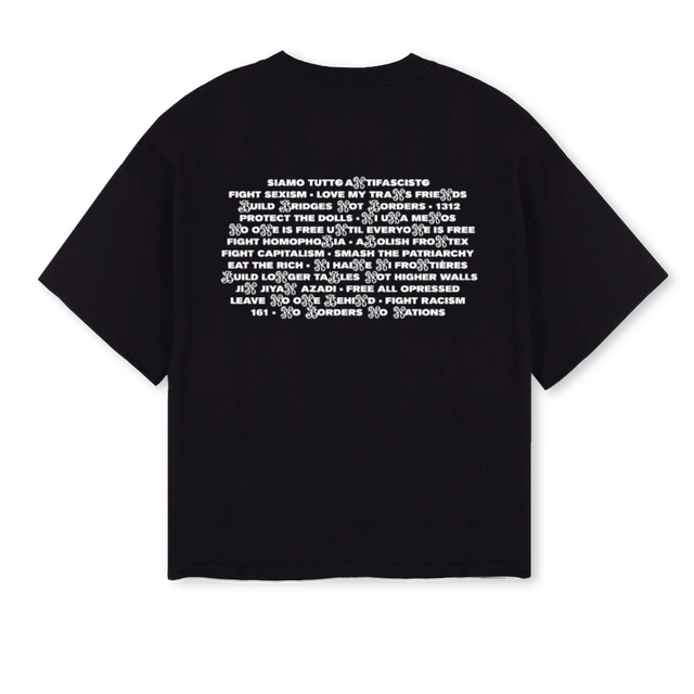 BOXYNBNNTWENTYSIX Black Oversized Boxy Tee.