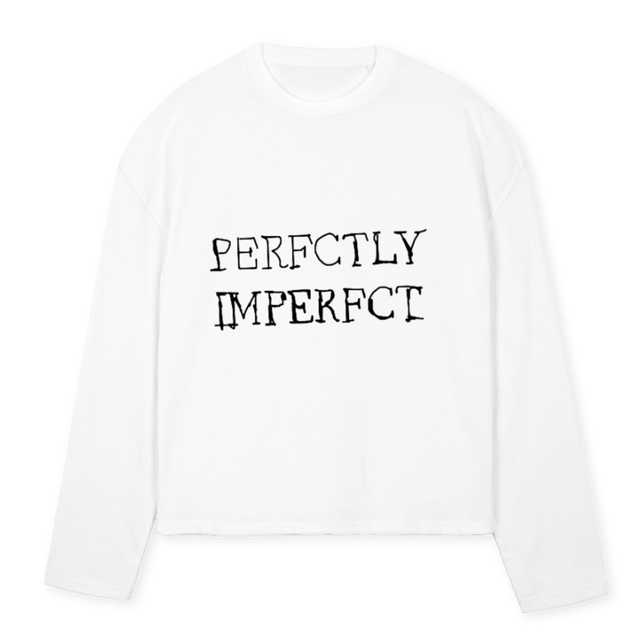LONGSLEEVEPERF White Oversized Boxy LS Tee.