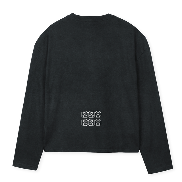 AAAALS Vintage Black Oversized Boxy LS Tee.