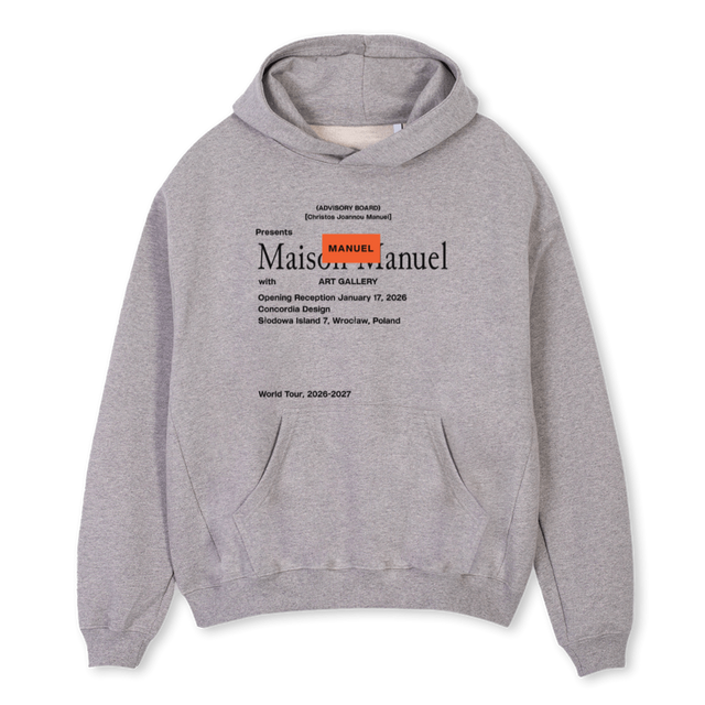 WROEXHIBITHOODIE Grey Marl Oversized Hoodie.