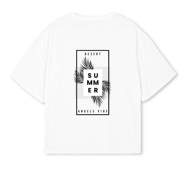 JEF White Oversized Boxy Tee.