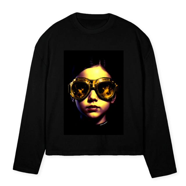 PERFCTLYTWISTED Black Oversized Boxy LS Tee.