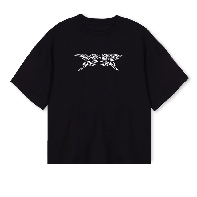 CREWNBNNTWENTYSIX Black Oversized Boxy Tee.