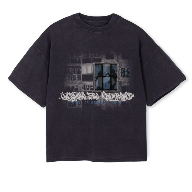 LATS NKTWB Vintage Black Oversized Boxy Tee.
