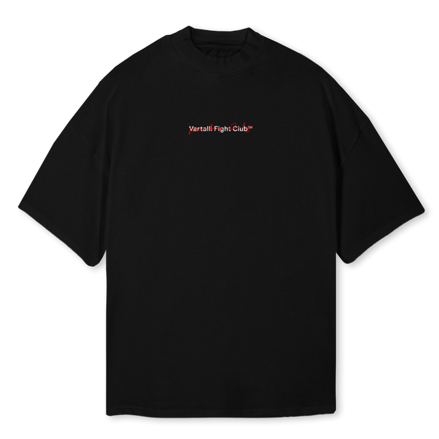 JVARTALLI THAICLUB Black Oversized Mock Neck Tee.