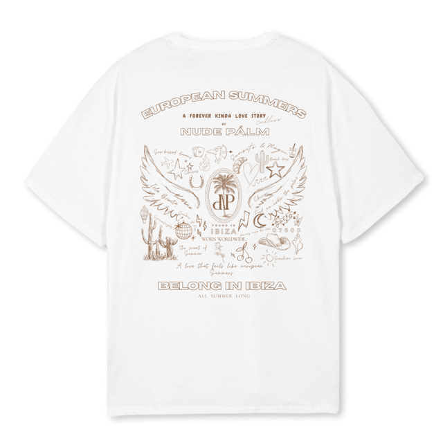 SUMMEROFFUN White Oversized Tee.