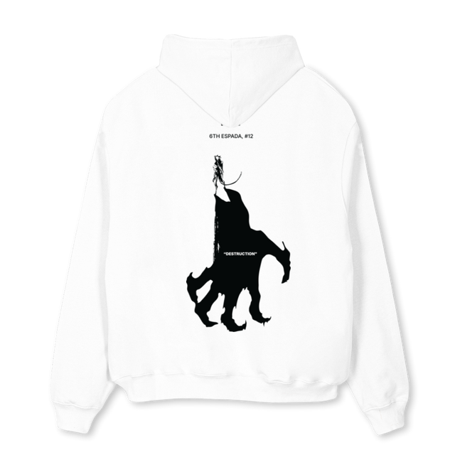 SIXTH ESPADAII White Oversized Hoodie.