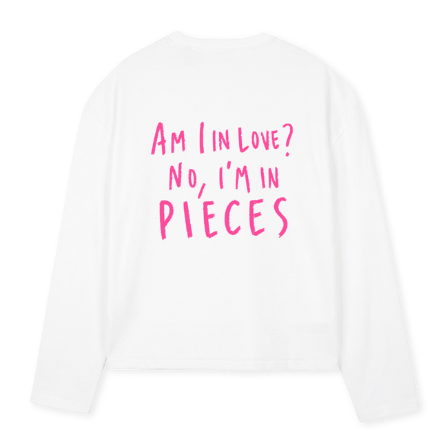 AMILOVE White Oversized Boxy LS Tee.