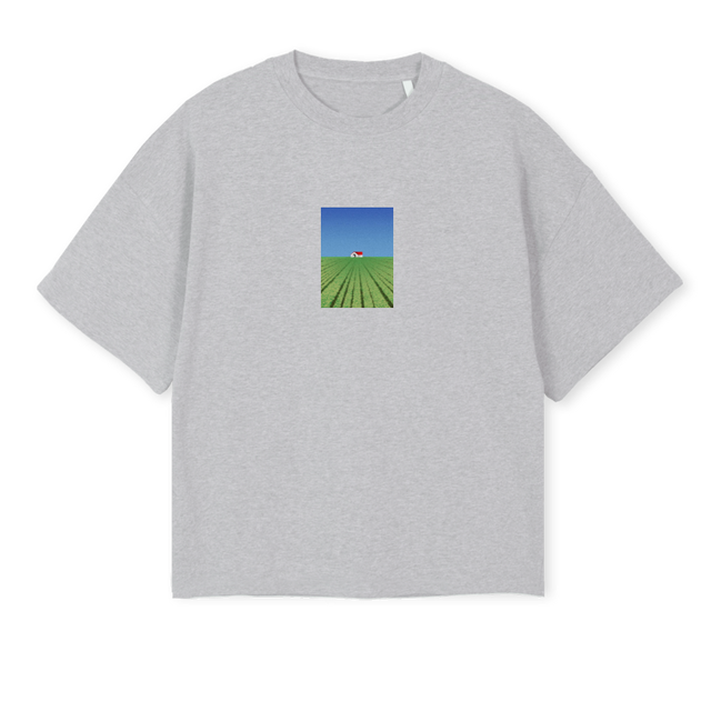 SFARMHOUSEBOXYGREY Light Grey Marl Oversized Boxy Tee.