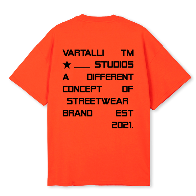 JVARTALLITEXT Hot Orange Oversized Tee.