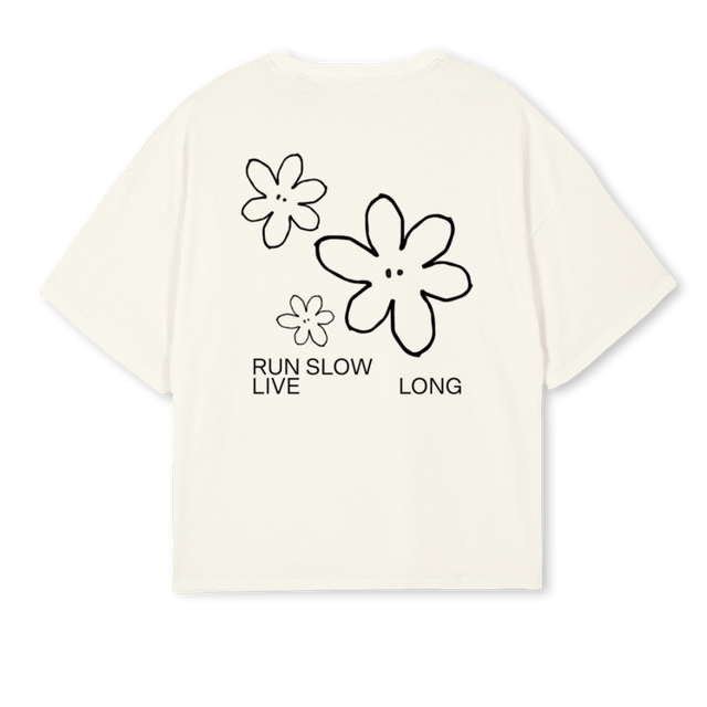 SAMPLWHITETWO Cream Oversized Boxy Tee.