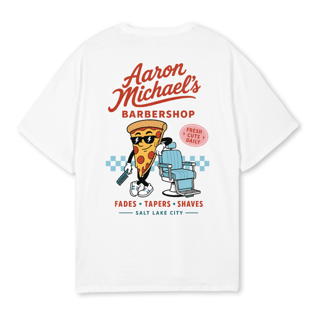 AARONMPIZZA White Oversized Tee.