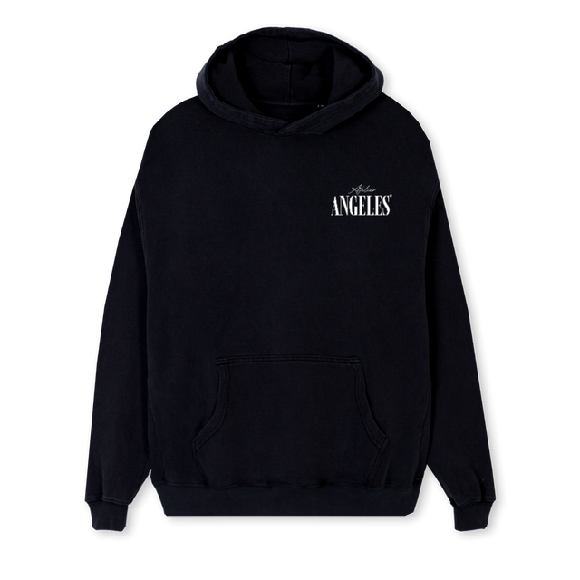 ANGELES BLACKHOODI Black Regular Hoodie.