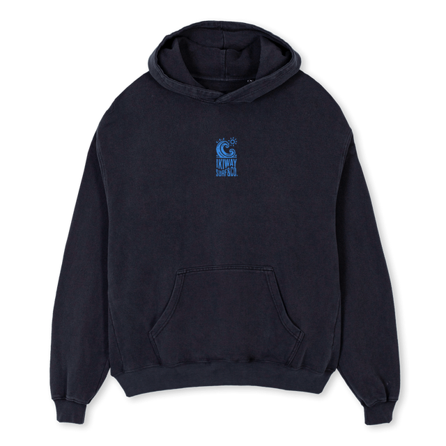 IKIWAY VINBK OVER Vintage Black Oversized Hoodie.