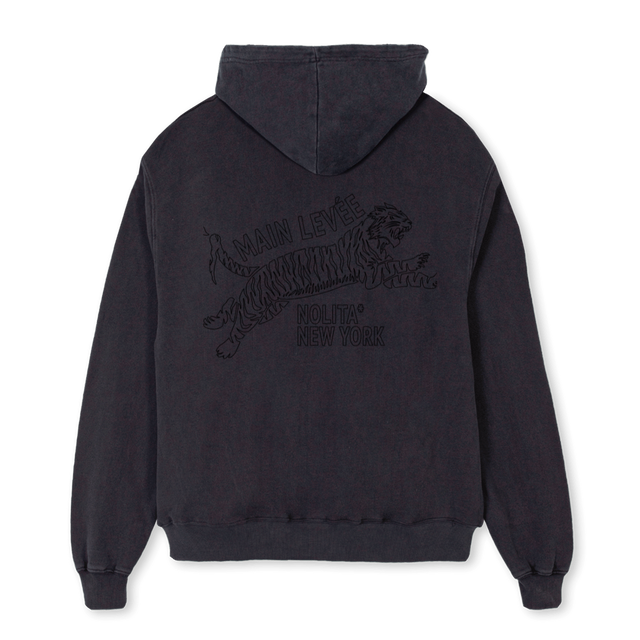 OUTTIGERZIPHOOD Vintage Black Oversized Zipped Hoodie.