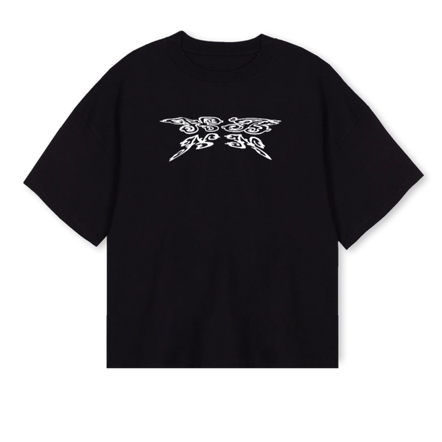 BOXYNBNNTWENTYSIX Black Oversized Boxy Tee.